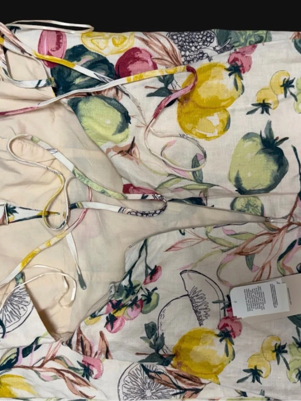 Abercrombie & Fitch White Floral Maxi Dress with Pink, Yellow and Green Accents